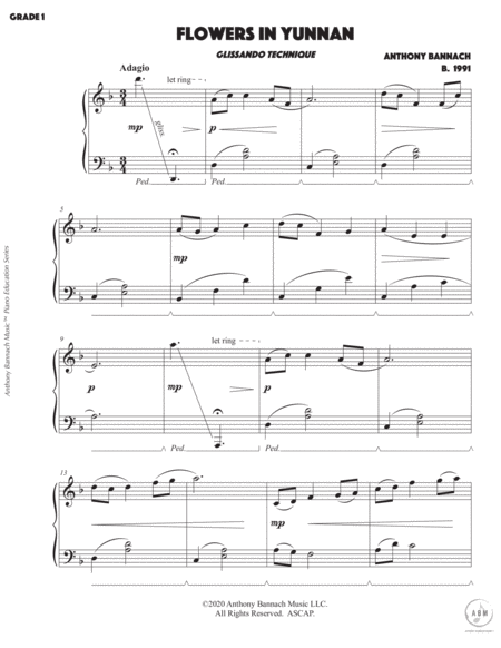 "Flowers in Yunnan" Glissando Technique Piece for Grade 1 Piano image number null