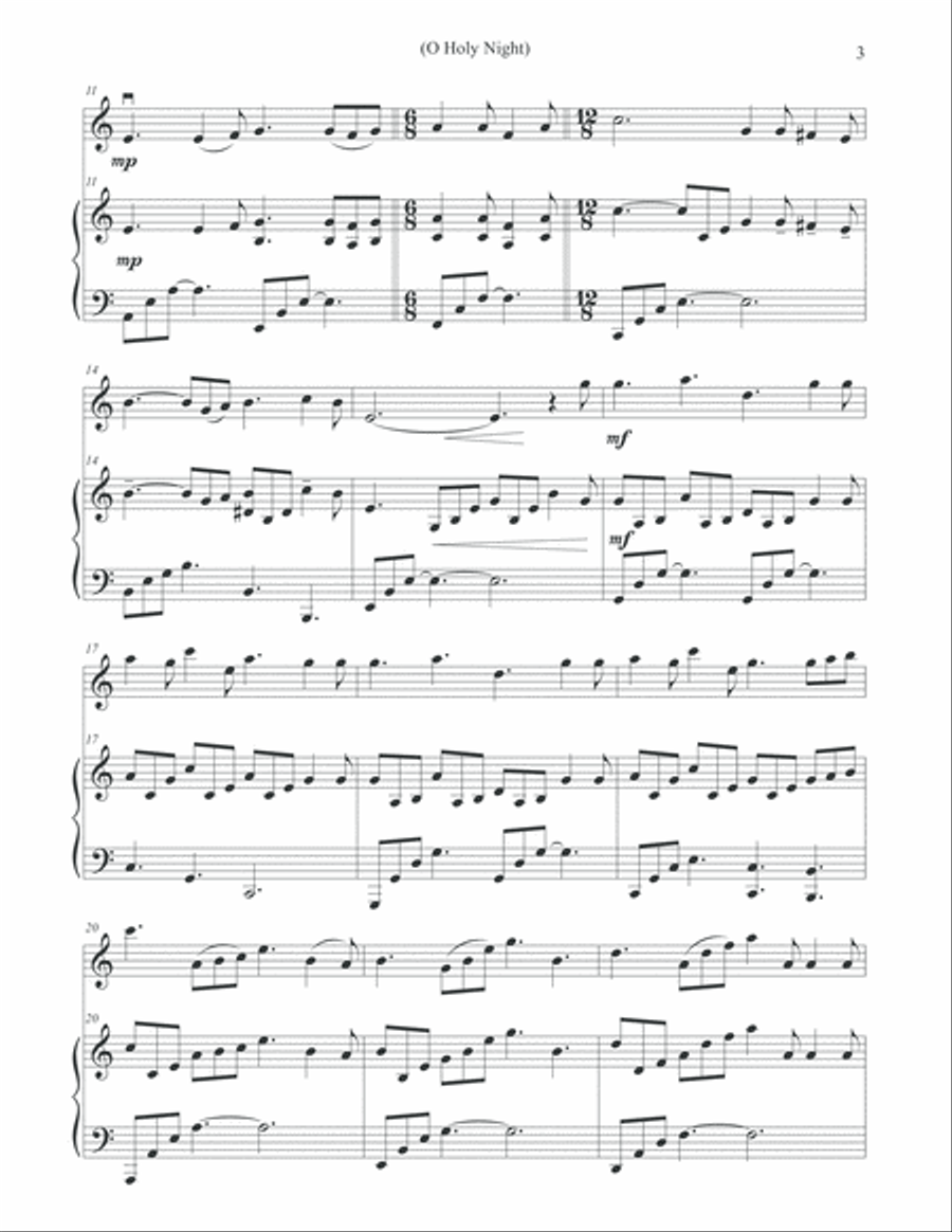 O Holy Night - Solo Violin Violin Solo scores gallery preview page 3
