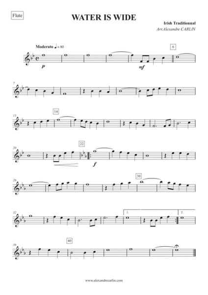 Water is wide, Irish traditionnal for beginning band - Score & Parts image number null