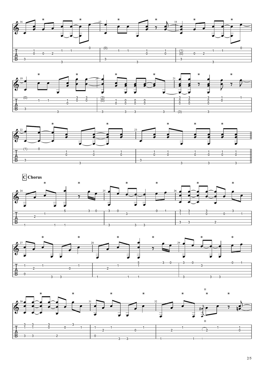 Have You Ever Seen The Rain? Guitar Tablature scores gallery preview page 2