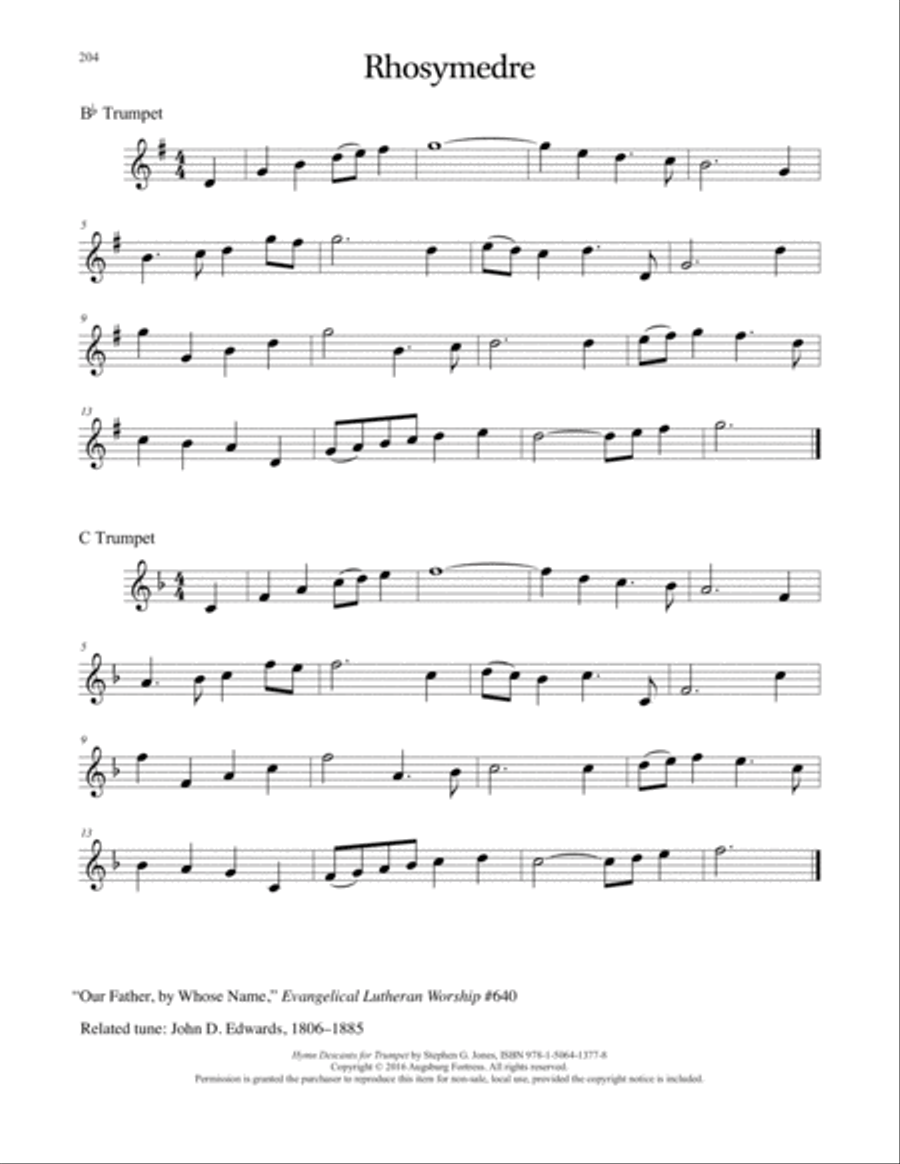 Hymn Descants for Trumpet C Trumpet scores gallery preview page 205