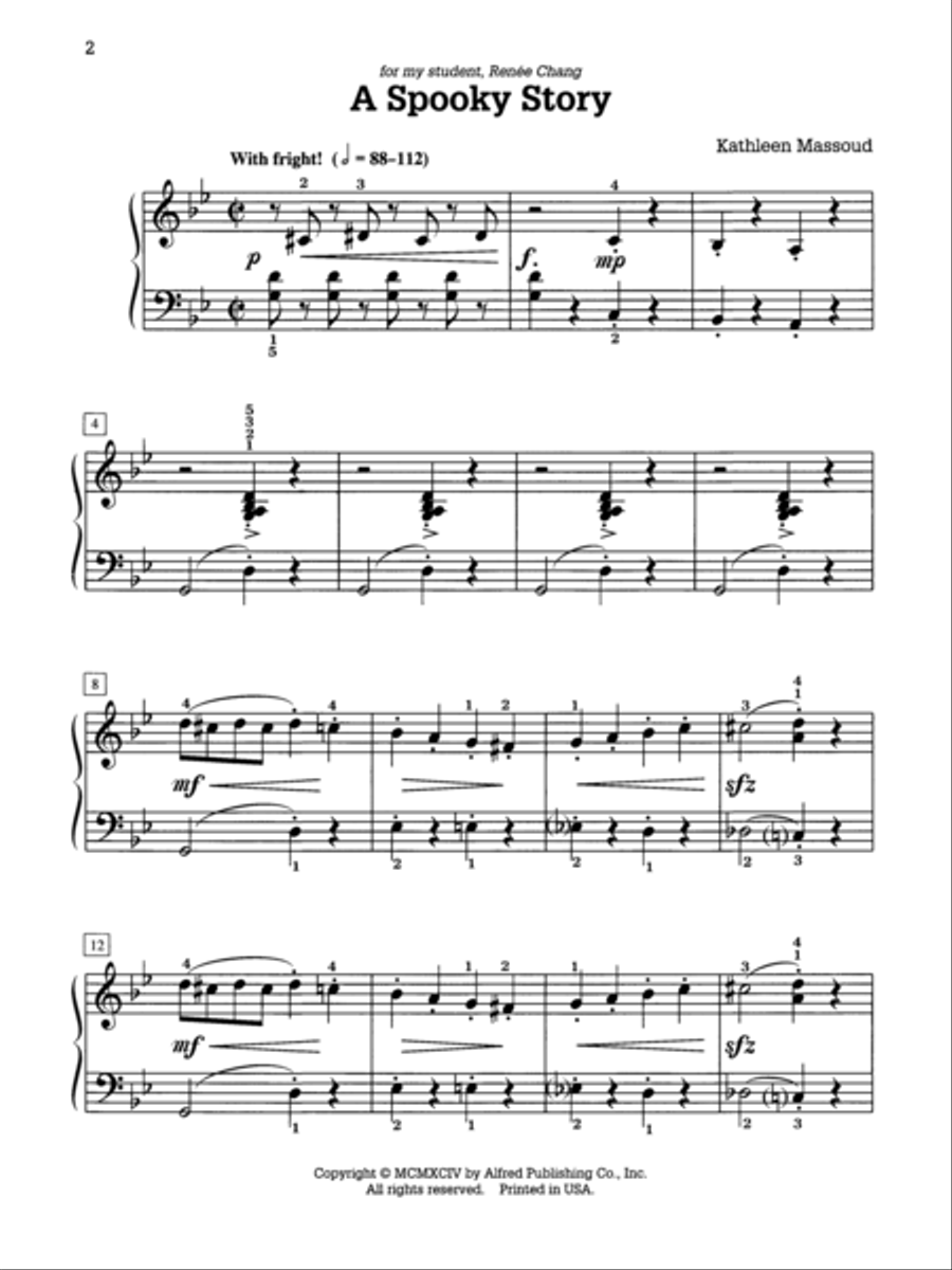 A Spooky Story A Spooky Story Easy Piano scores gallery preview page 2