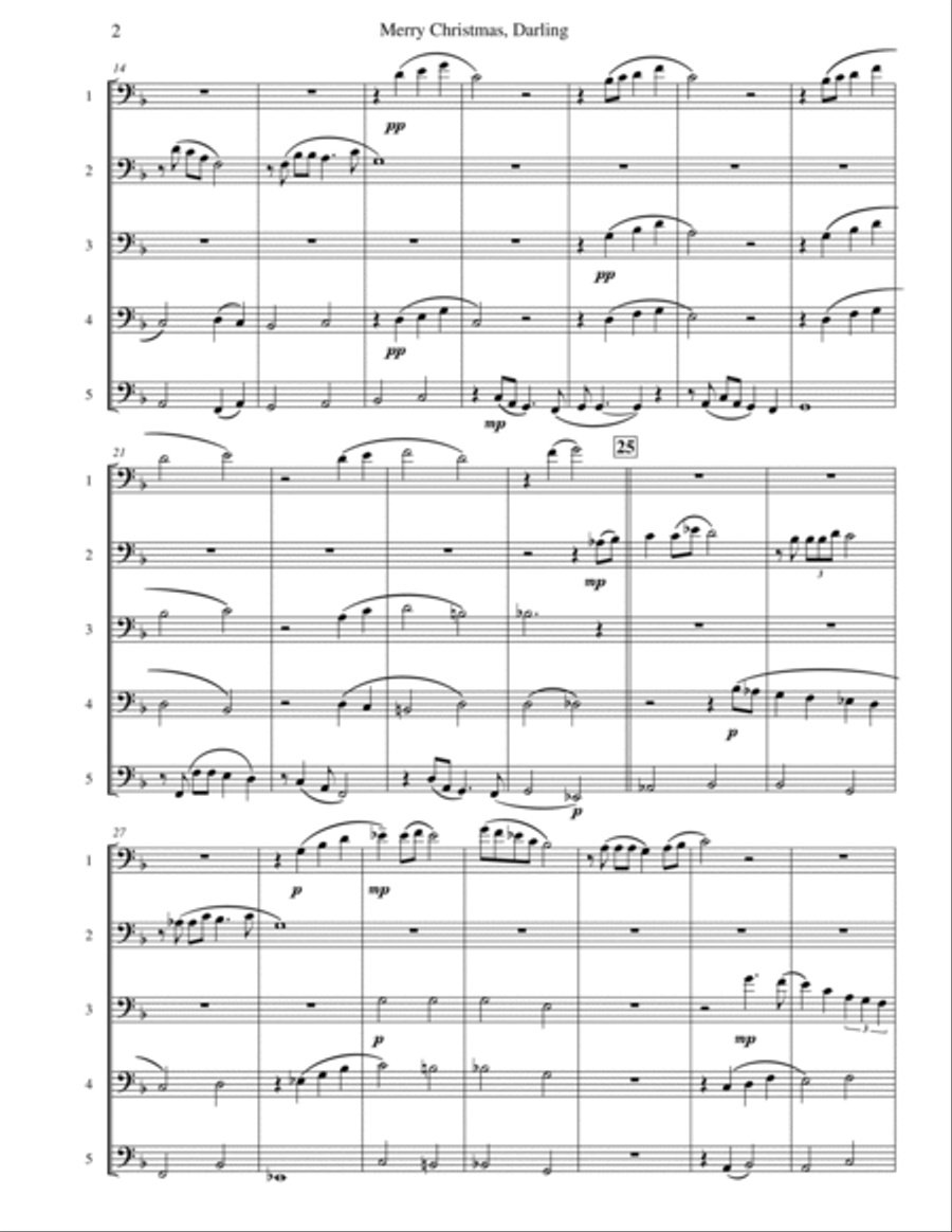 Merry Christmas, Darling Brass Ensemble scores gallery preview page 3