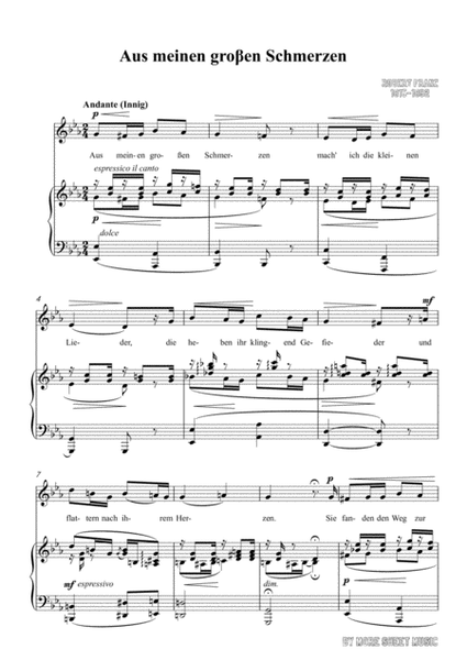 Franz-Aus meinen groβen Schmerzen in E flat Major,for voice and piano image number null