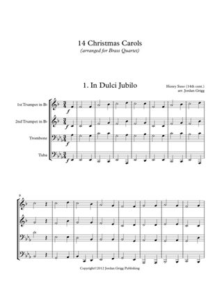 Book cover for 14 Christmas Carols (arranged for Brass Quartet)