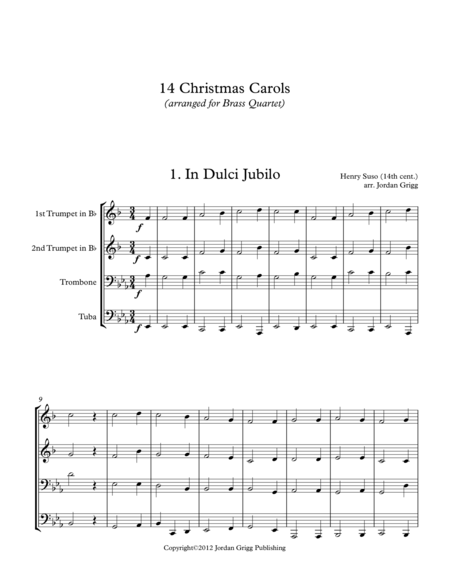 14 Christmas Carols (arranged for Brass Quartet) image number null