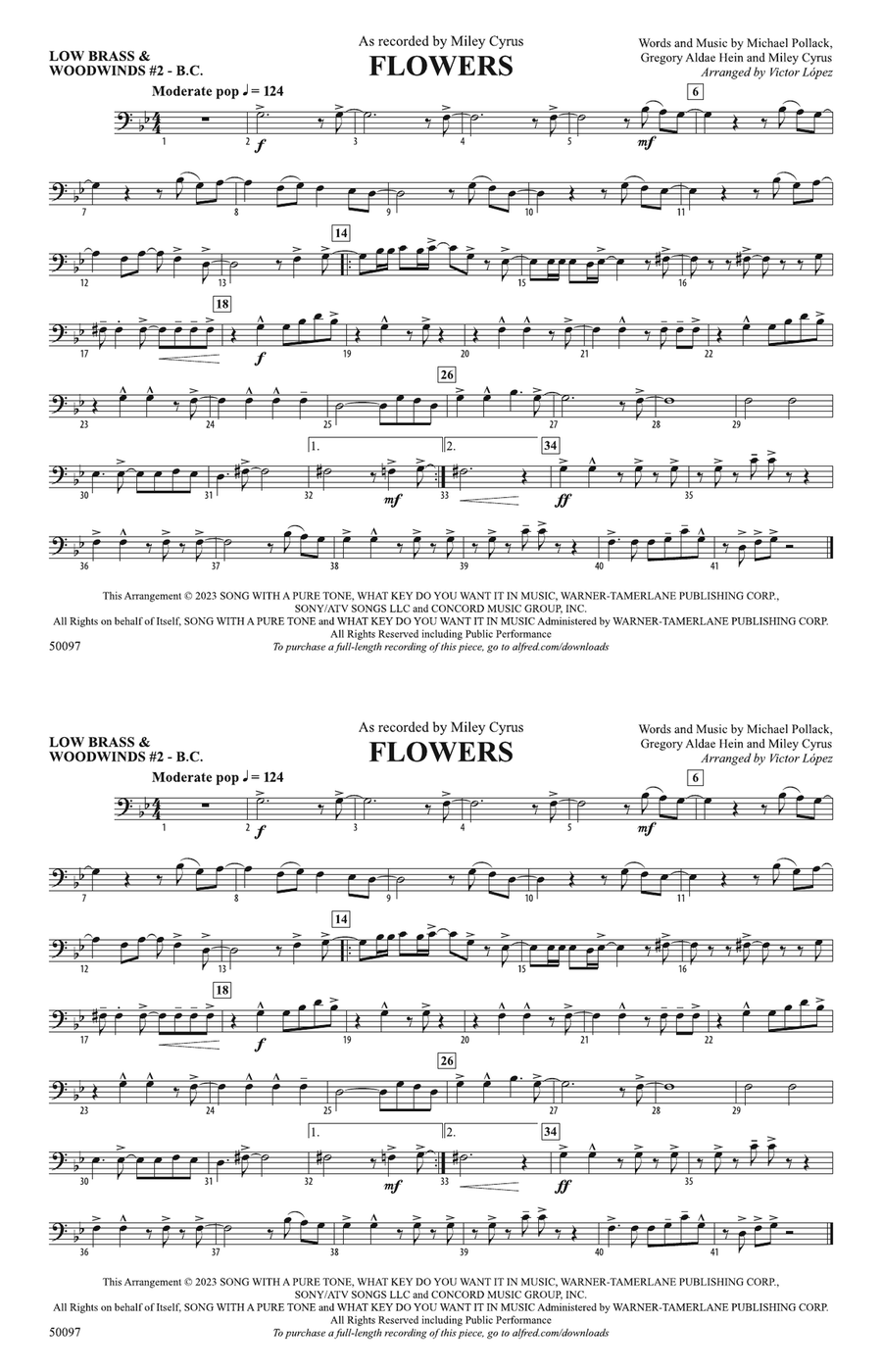 Flowers: Low Brass & Woodwinds #2 - Bass Clef