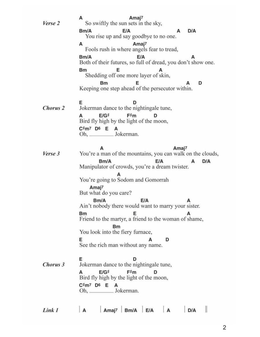 Jokerman Jokerman Acoustic Guitar scores gallery preview page 2