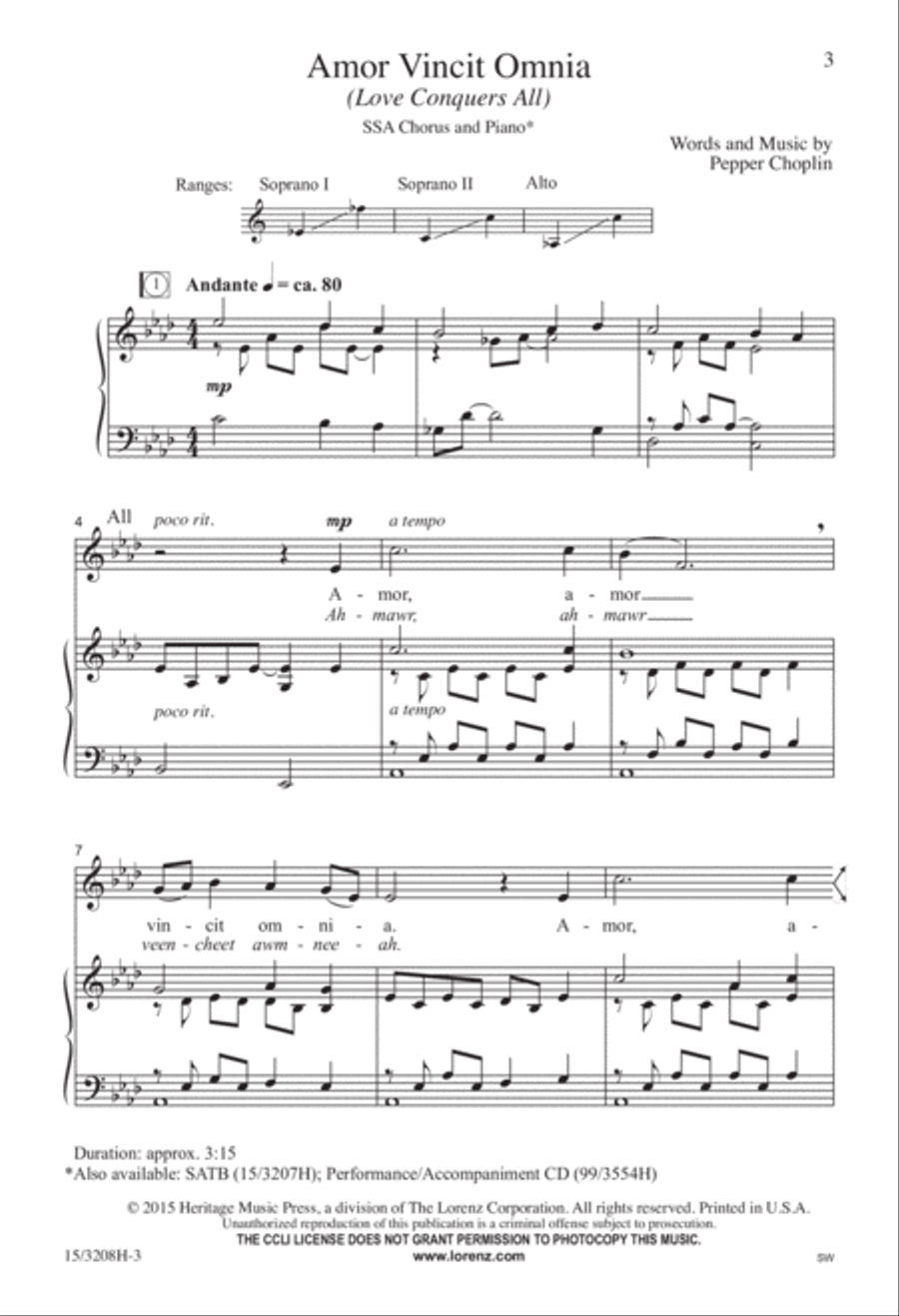 Amor Vincit Omnia Amor Vincit Omnia SSA scores gallery preview page 3