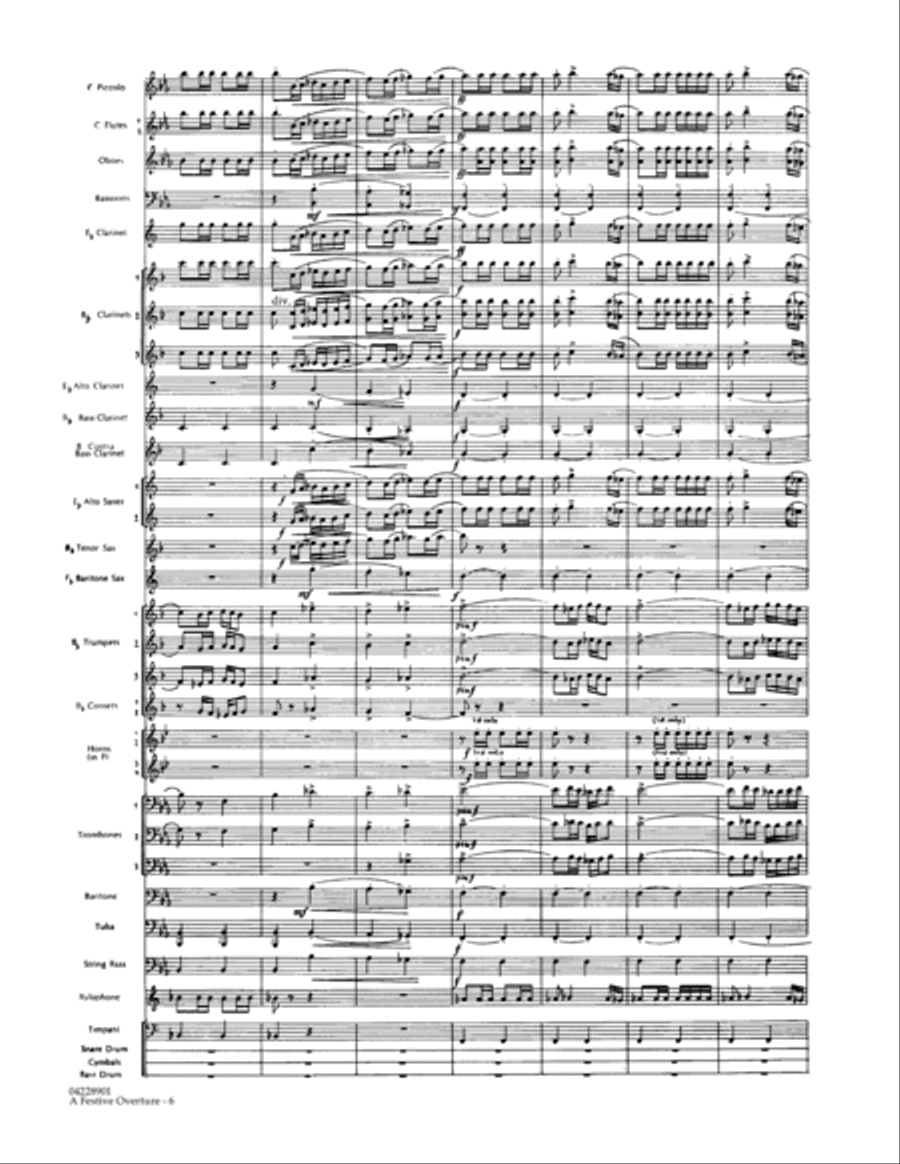 A Festive Overture - Full Score Concert Band scores gallery preview page 6