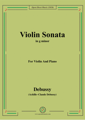 Book cover for Debussy-Violin Sonata,in g minor,for Violin and Piano