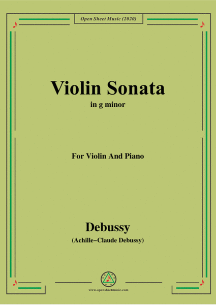 Debussy-Violin Sonata,in g minor,for Violin and Piano image number null