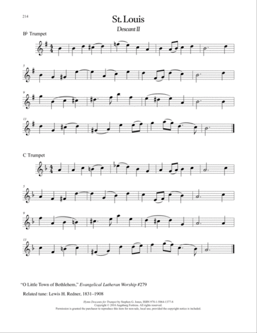 Hymn Descants for Trumpet C Trumpet scores gallery preview page 215
