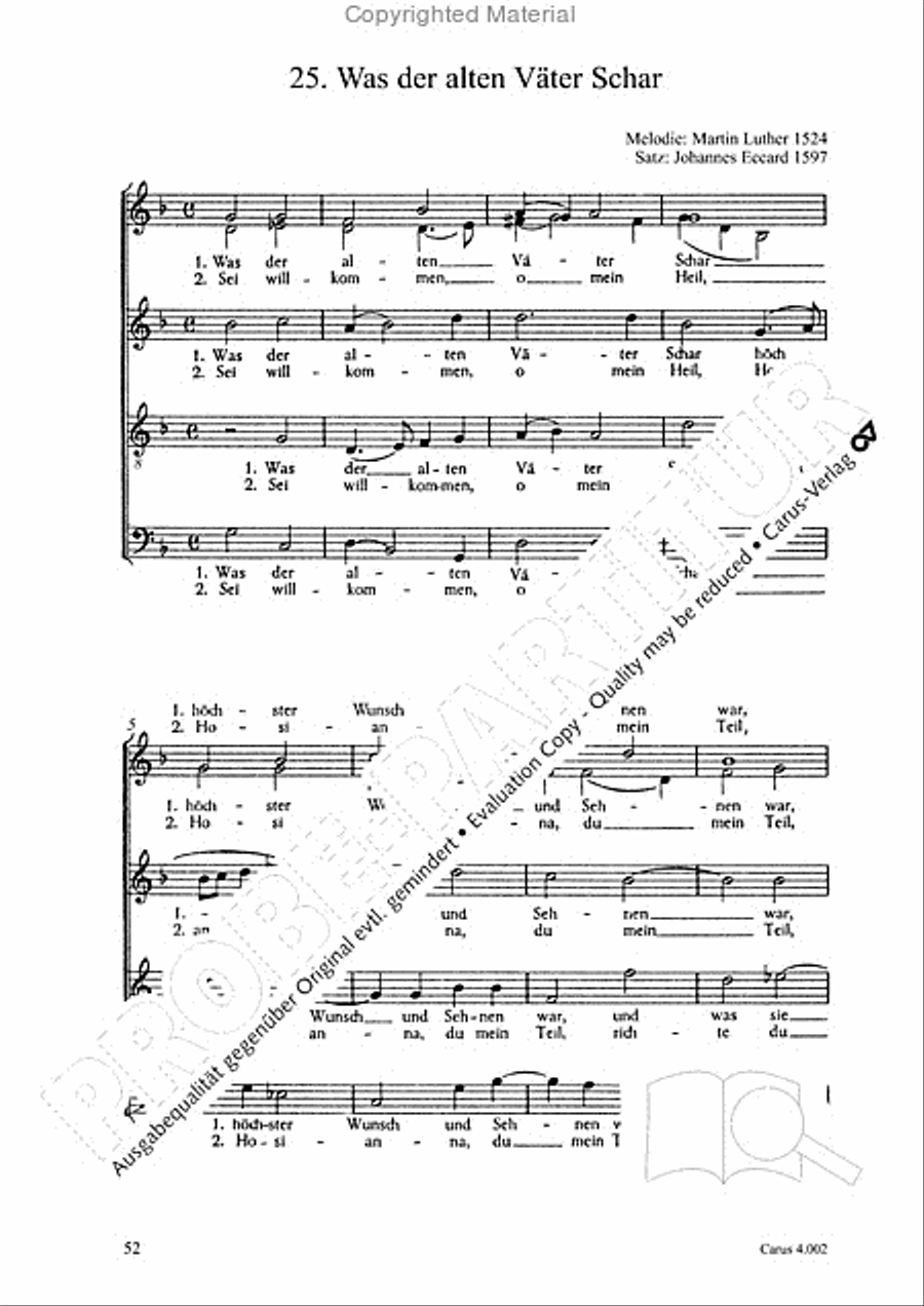 Eccard: 29 Choralbearbeitungen Collection / Songbook scores gallery preview page 53