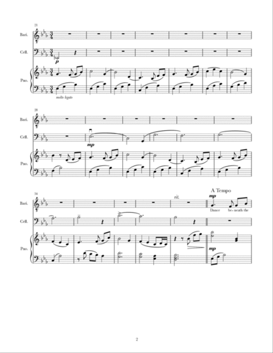 Butterfly Lullaby (song for Baritone) Medium Voice scores gallery preview page 4