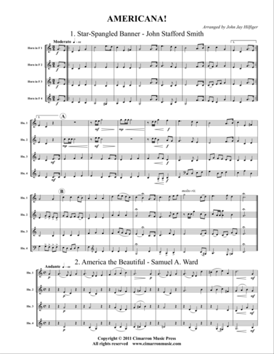 Americana! Americana! Horn scores gallery preview page 1