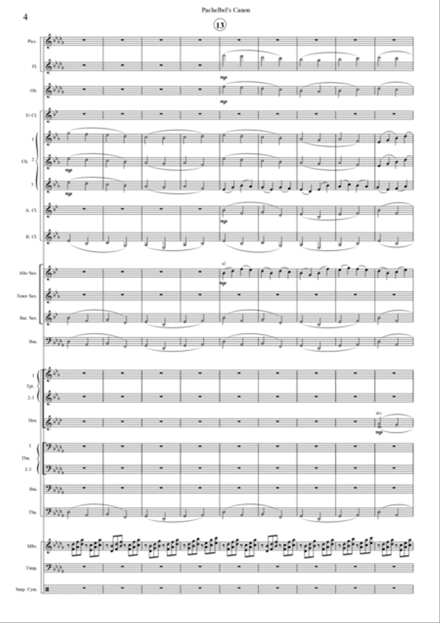 Pachelbel's Canon Pachelbel's Canon Concert Band scores gallery preview page 4