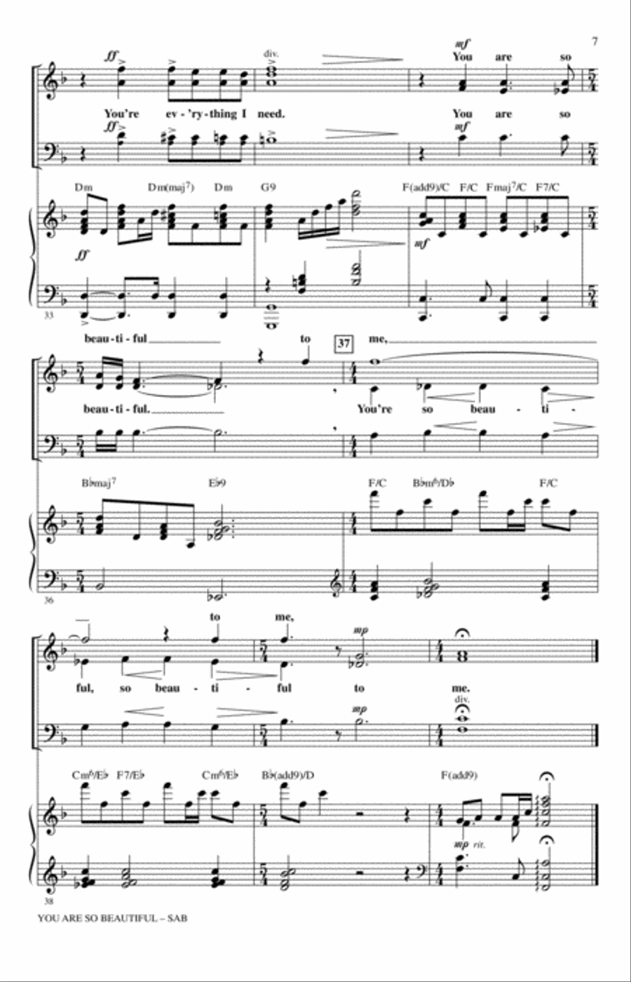 You Are So Beautiful (arr. Mark Brymer) 3-Part scores gallery preview page 6