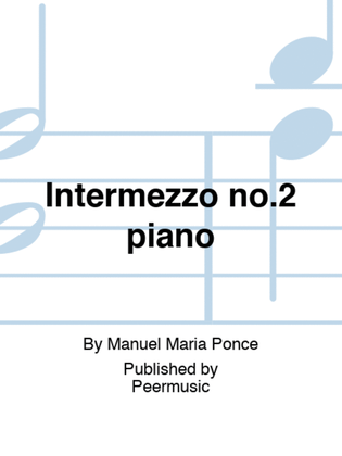 Book cover for Intermezzo no.2 piano