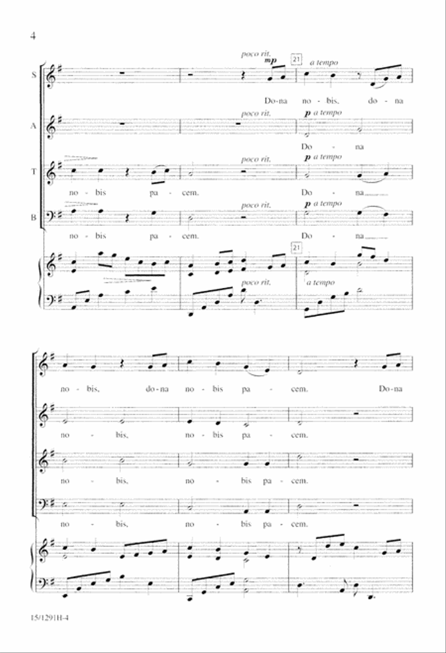 Dona Nobis Pacem 4-Part scores gallery preview page 4