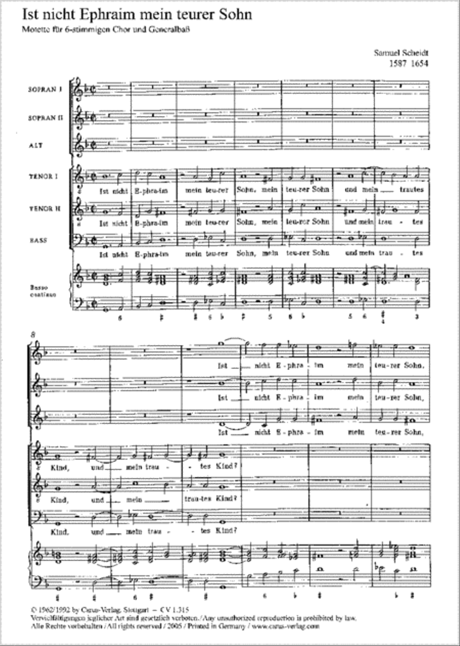 Ist nicht Ephraim mein teurer Sohn? SSA scores gallery preview page 1