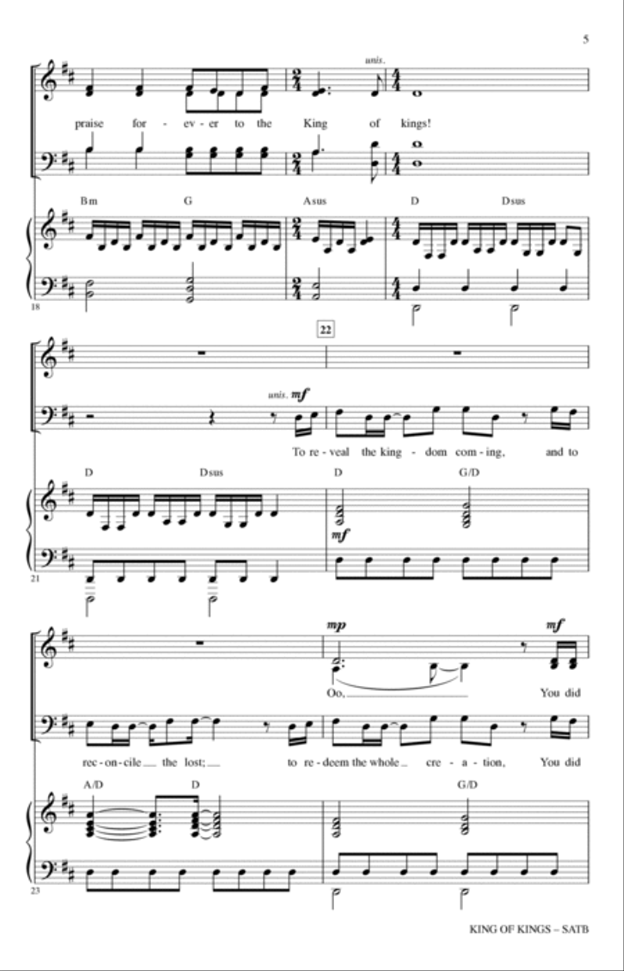 King Of Kings (arr. Heather Sorenson) 4-Part scores gallery preview page 4
