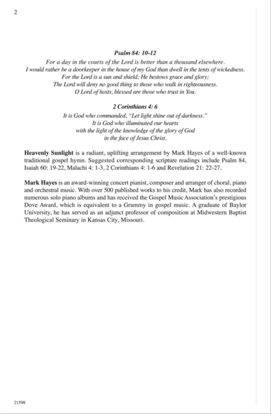 Heavenly Sunlight Heavenly Sunlight 4-Part scores gallery preview page 2