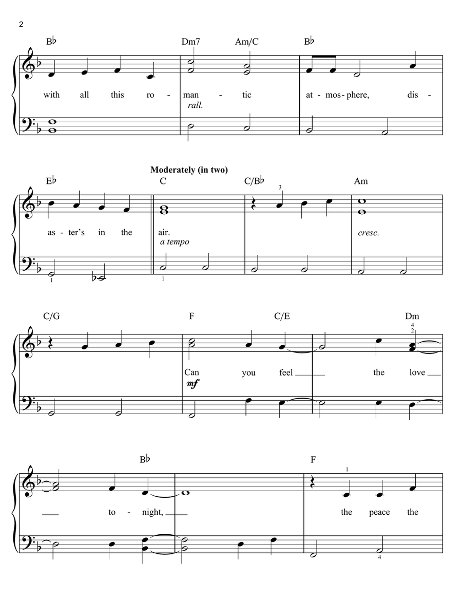 Can You Feel The Love Tonight (from The Lion King) Easy Piano scores gallery preview page 2