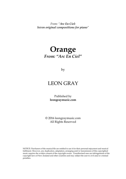 Orange - Mvt. 2 from "Arc En Ciel" image number null