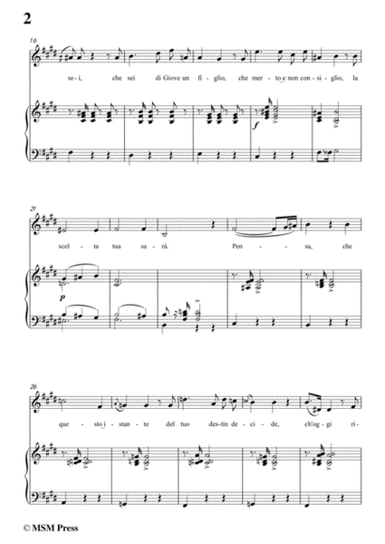 Schubert-Pensa,che questo istante,in E Major,for Voice&Piano image number null