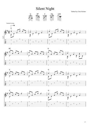 Silent Night (Solo Fingerstyle Guitar Tab)