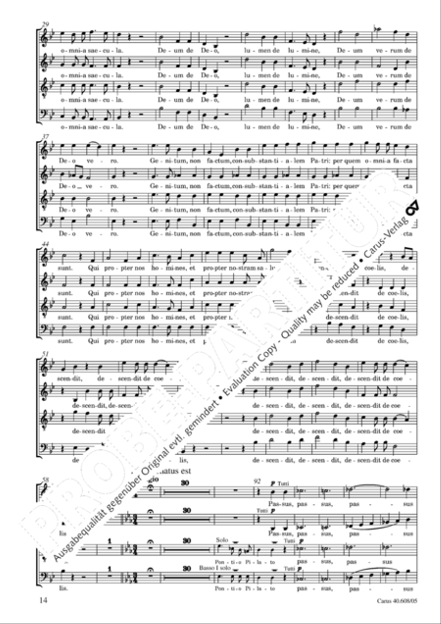 Missa Sancti Bernardi von Offida in B 4-Part scores gallery preview page 15