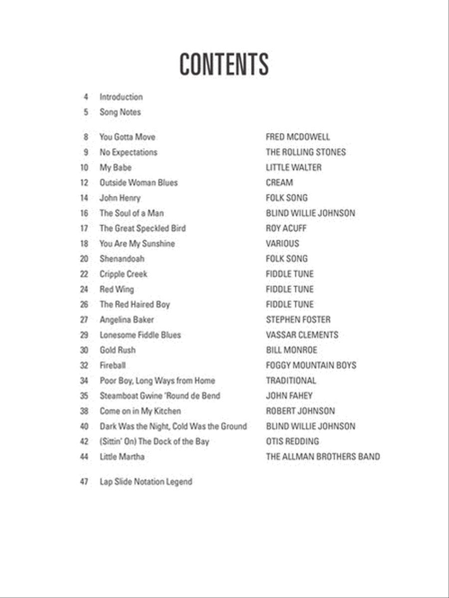 Hal Leonard Lap Slide Songbook Slide Guitar scores gallery preview page 2
