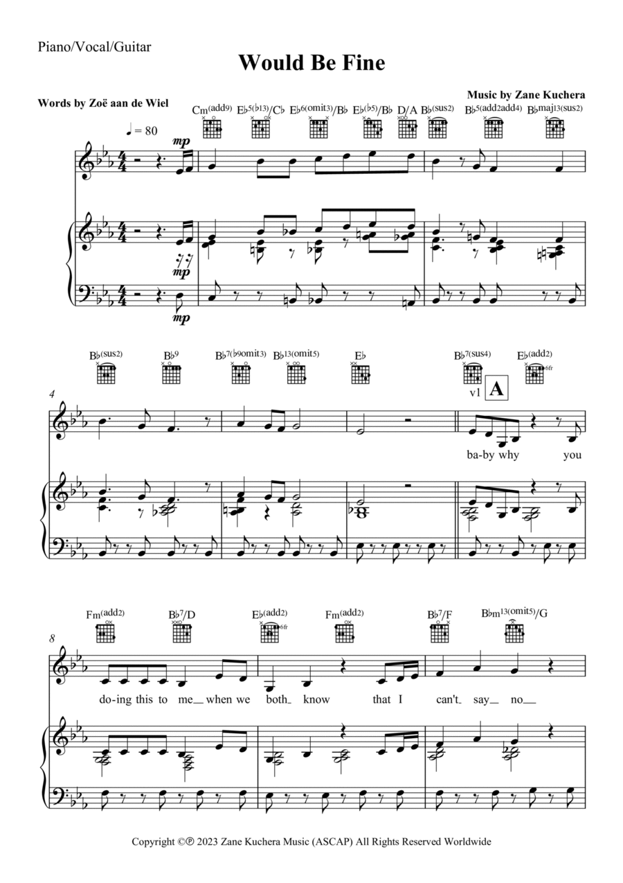Would Be Fine Piano, Vocal, Guitar scores gallery preview page 1