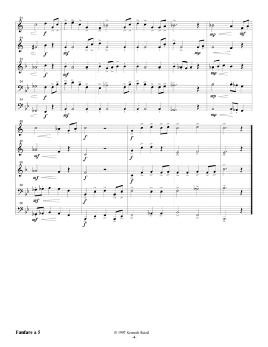 Fanfare a 5 Brass Ensemble scores gallery preview page 5