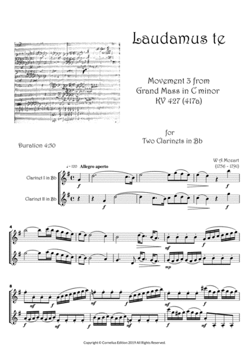 Mozart Clarinet Duo Laudamus Te image number null