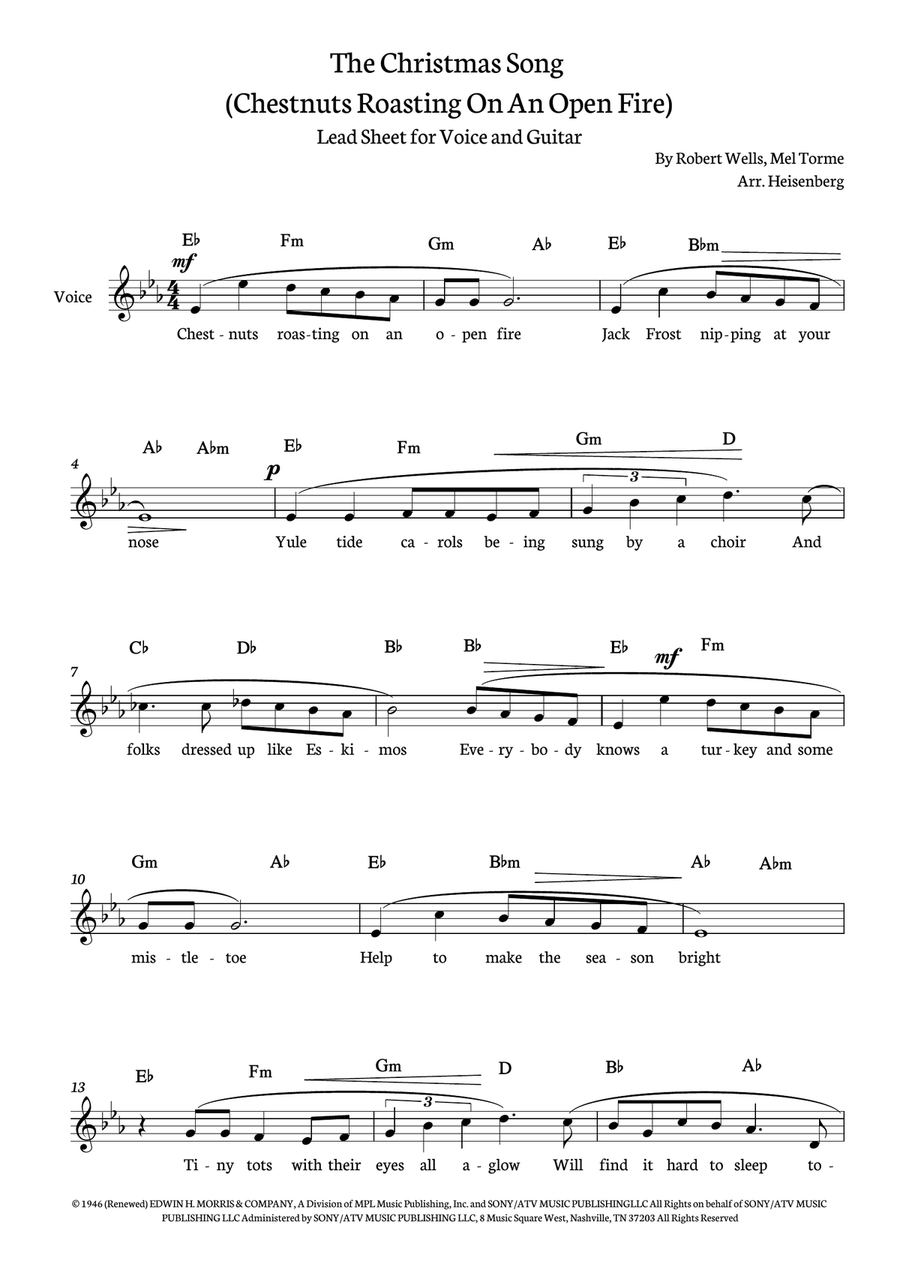 The Christmas Song (chestnuts Roasting On An Open Fire) Acoustic Guitar scores gallery preview page 1