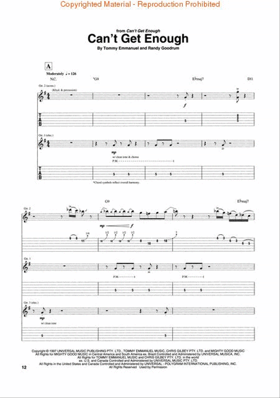 Best of Tommy Emmanuel Electric Guitar scores gallery preview page 3