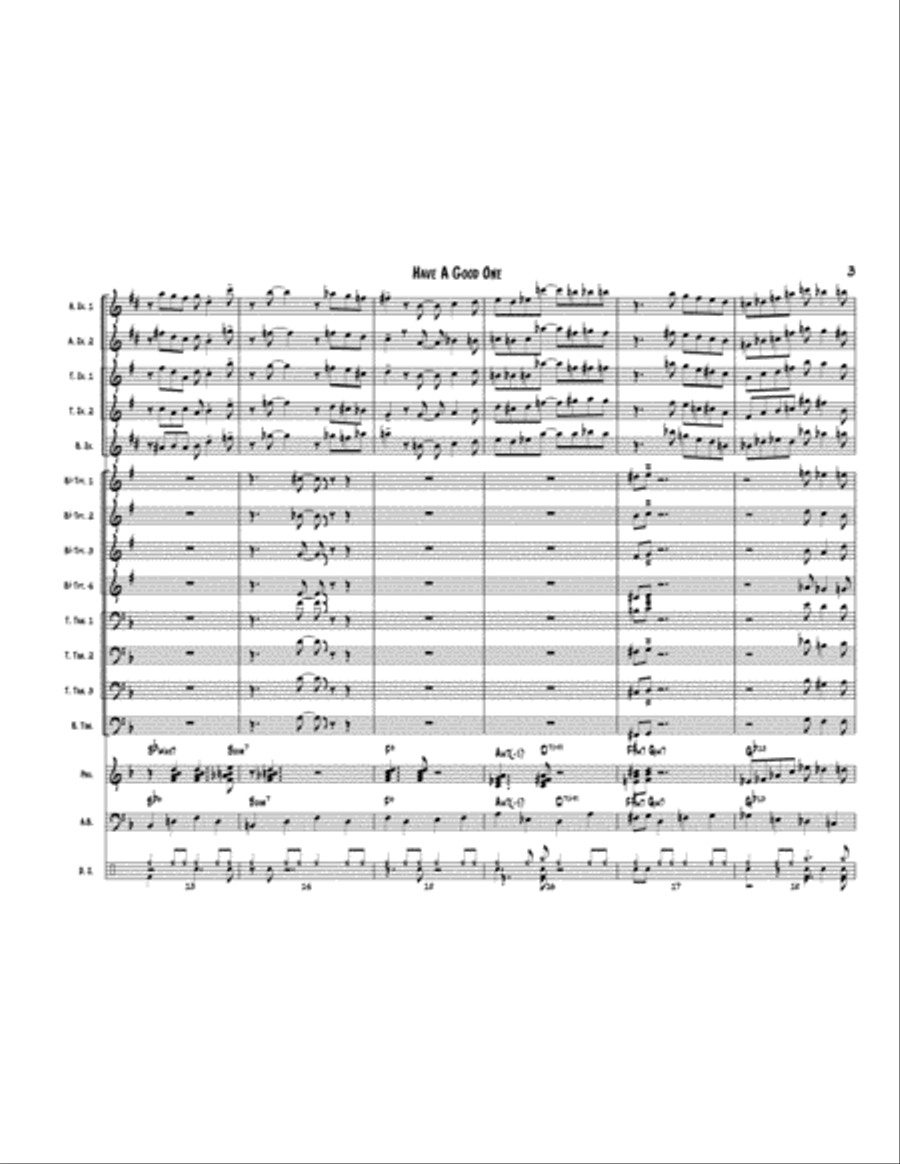 Have A Good One! For Jazz Big Band, from the CD Guided Tour by Michael BB Quartet Jazz Ensemble scores gallery preview page 3