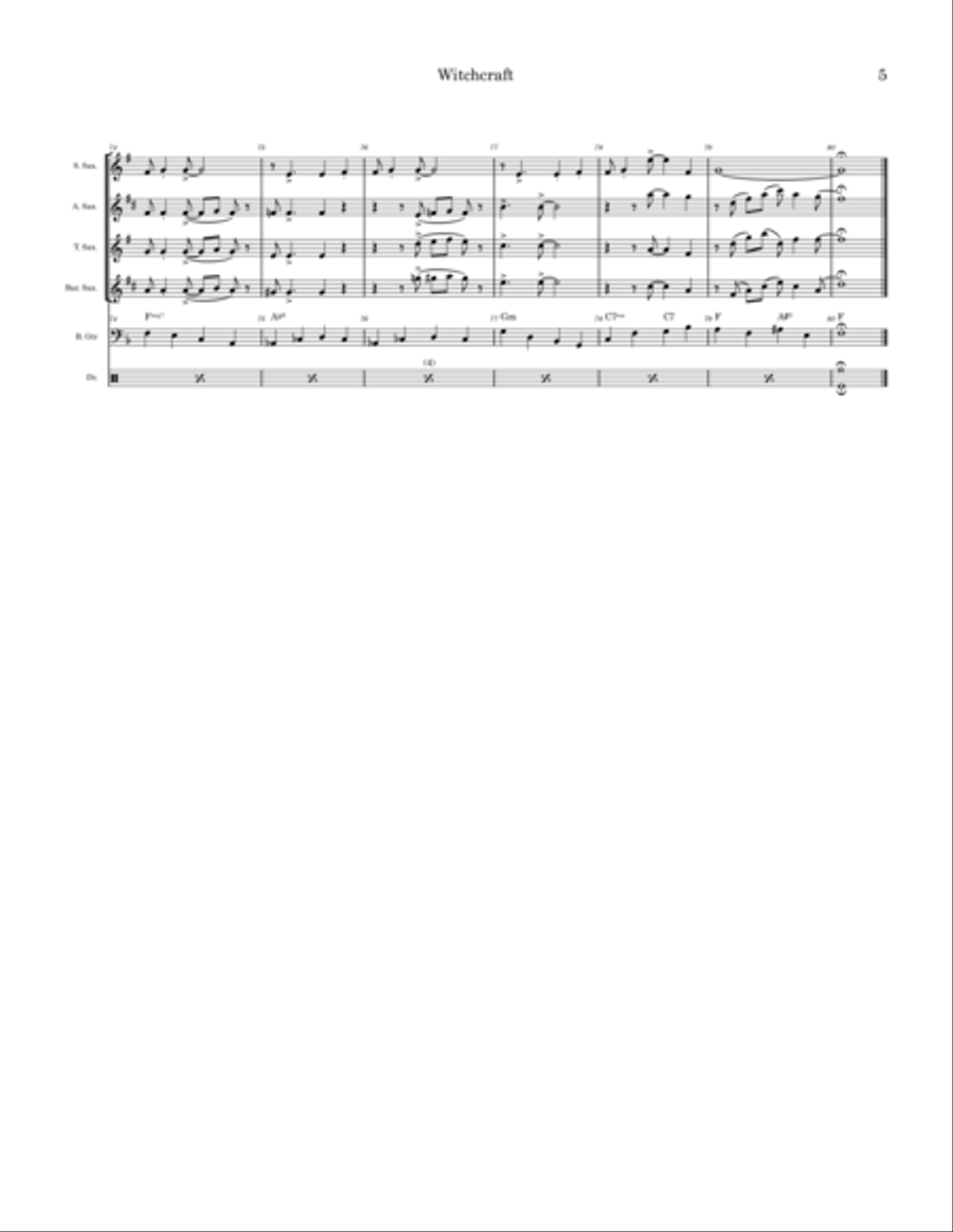 Witchcraft Saxophone Quartet scores gallery preview page 5