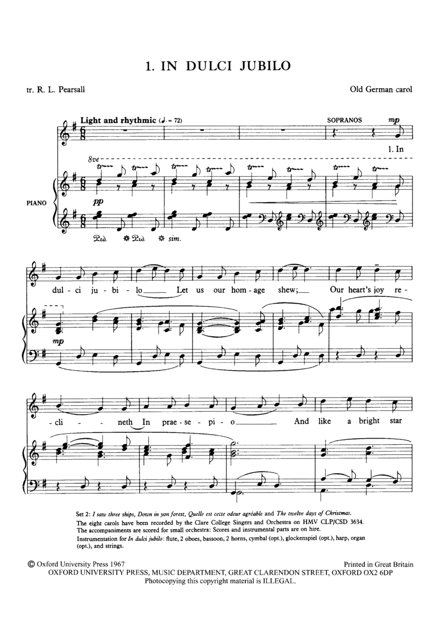In dulci jubilo 4-Part scores gallery preview page 1