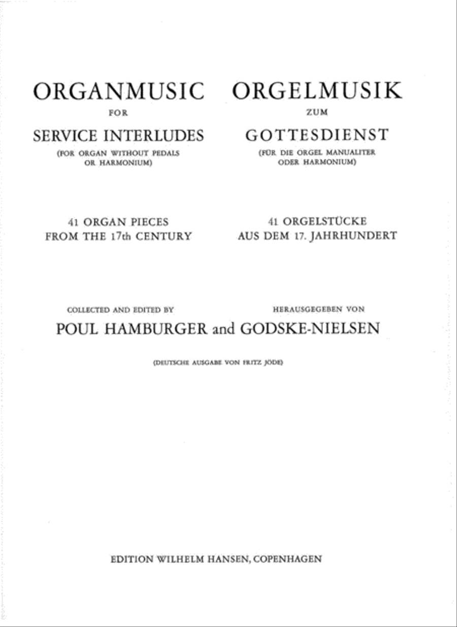 Organmusic For Service Interludes