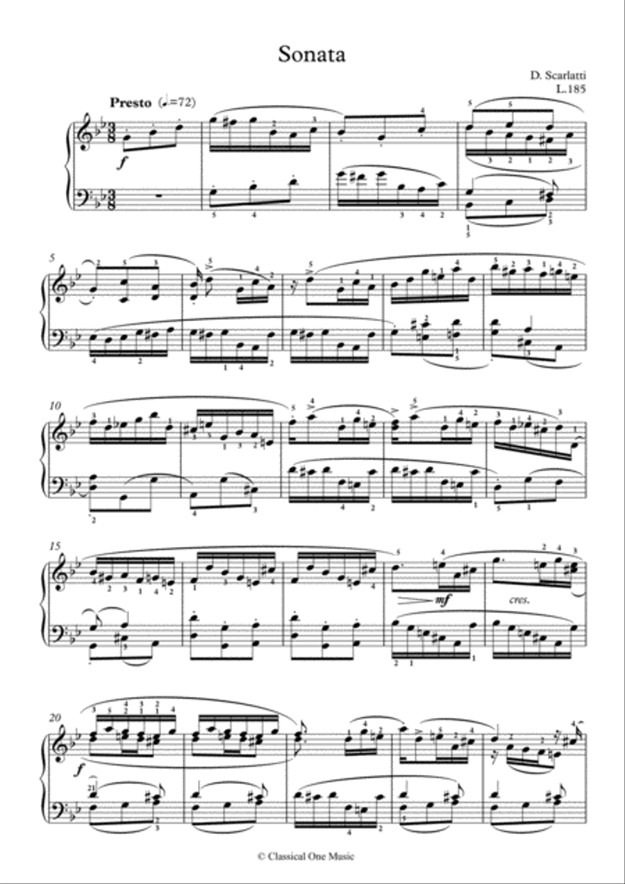 Scarlatti-Sonata in g-minor L.185 K.76(piano) Scarlatti-Sonata in g-minor L.185 K.76(piano) Piano Solo scores gallery preview page 2