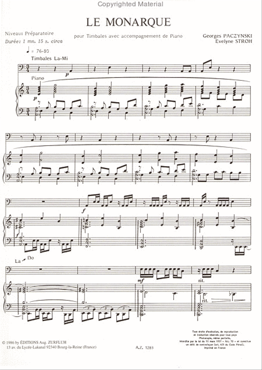 Le Monarque et le bouffon Percussion scores gallery preview page 2