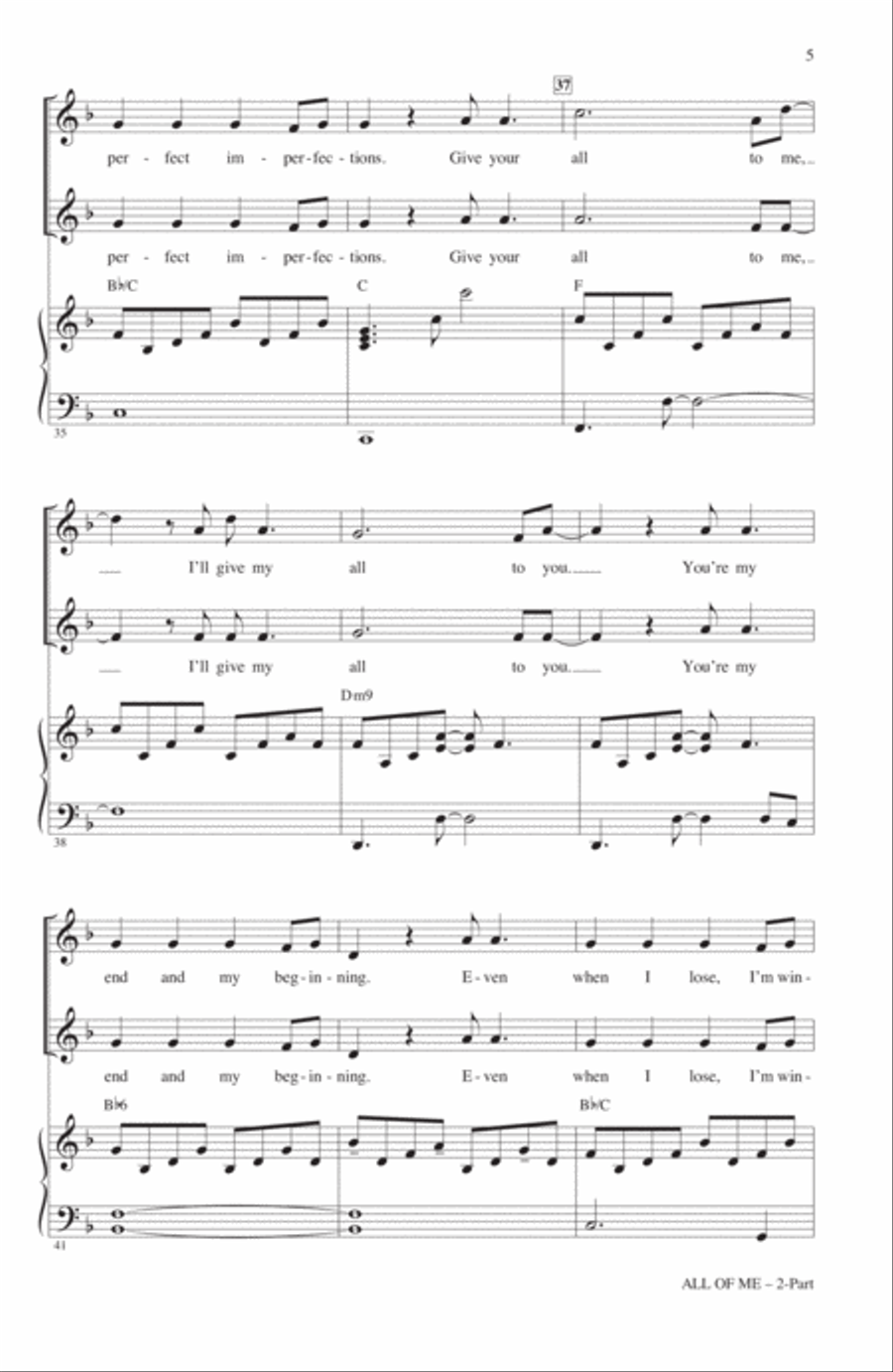 All Of Me (arr. Mac Huff) 2-Part scores gallery preview page 4