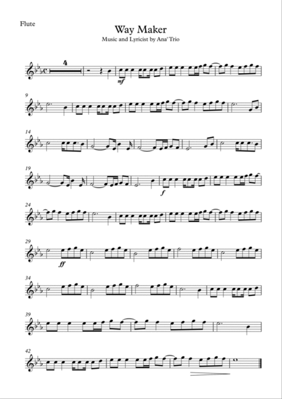 Way Maker Flute scores gallery preview page 2