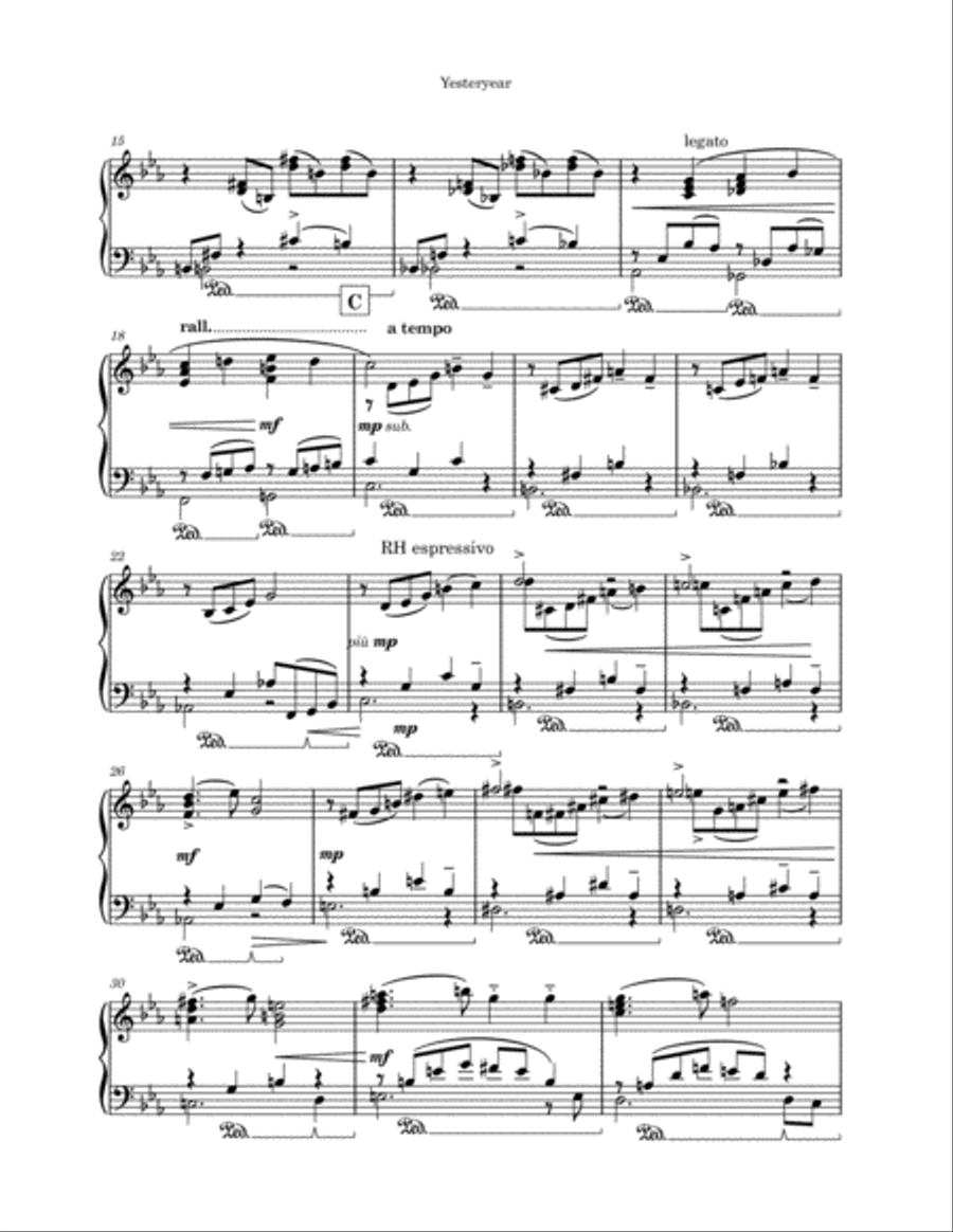 Yesteryear Piano Solo scores gallery preview page 3