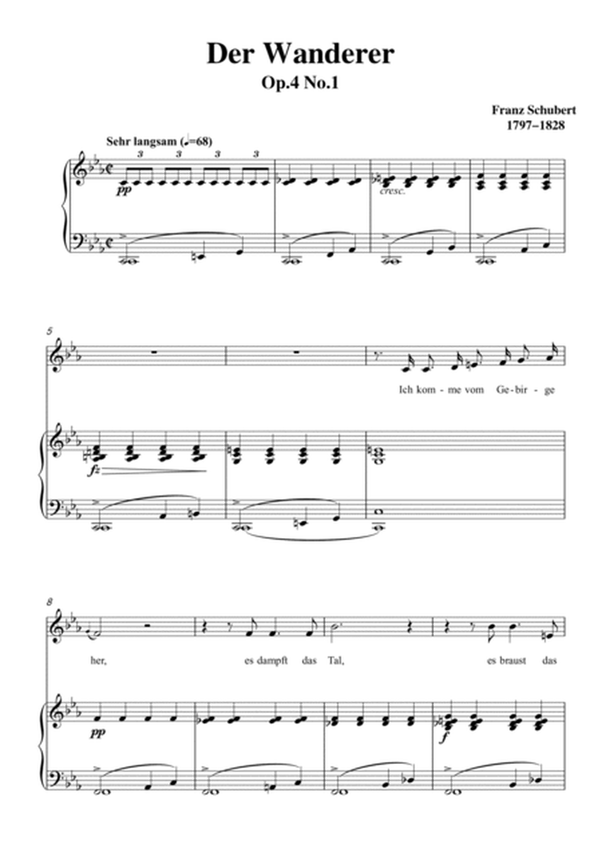 Schubert-Der Wanderer(The Wanderer),Op.4 No.1 in c minor,for Vocal and Piano