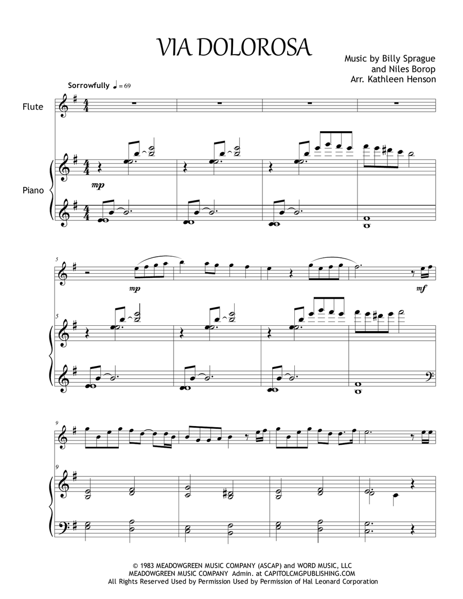 Via Dolorosa Flute Solo scores gallery preview page 3