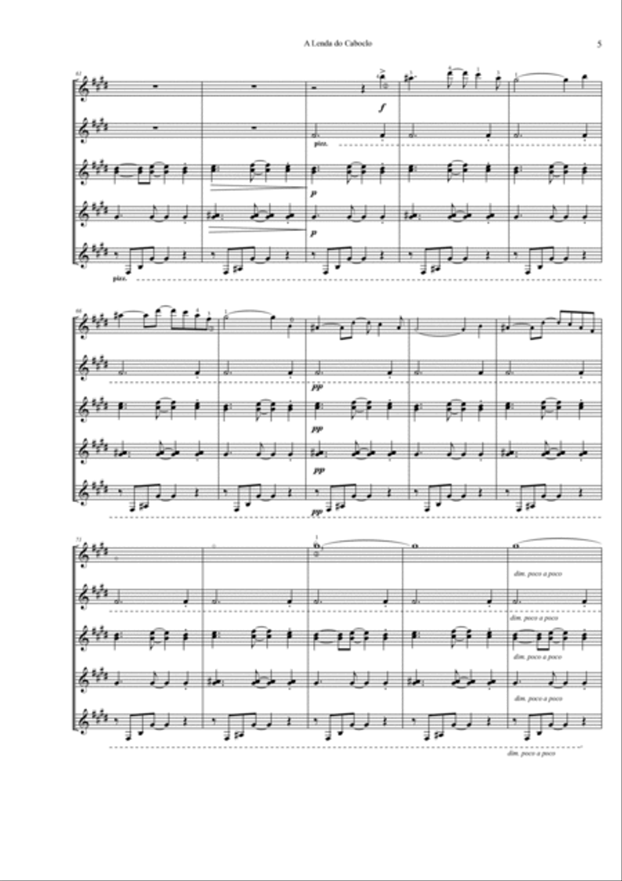 A lenda do Caboclo Guitar Ensemble scores gallery preview page 5